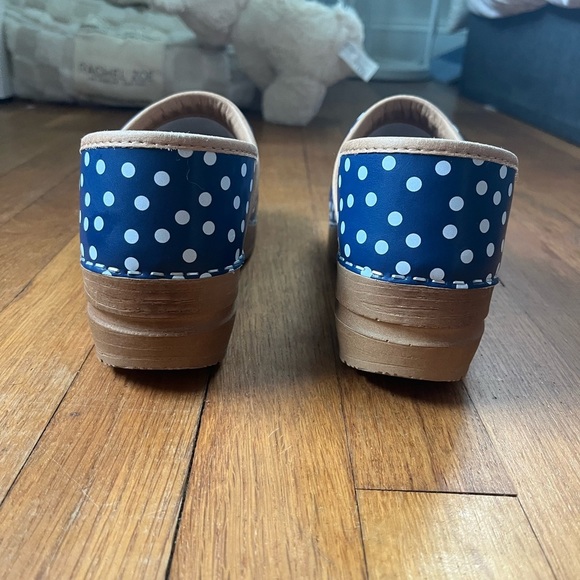 Sanita Blue and White Polka Dot Clogs - Picture 9 of 13